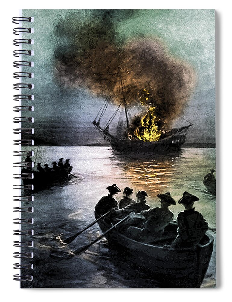Government Spiral Notebook featuring the photograph Gaspee Affair, 1772 #5 by Science Source