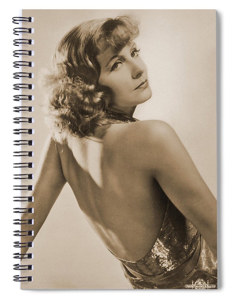 Entertainment Spiral Notebook featuring the photograph Greta Garbo, Hollywood Movie Star #5 by Photo Researchers