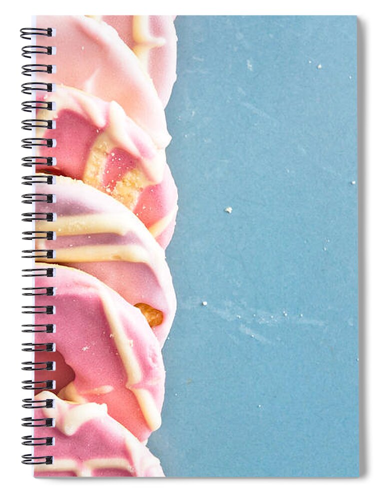 Background Spiral Notebook featuring the photograph Pink cookies #5 by Tom Gowanlock