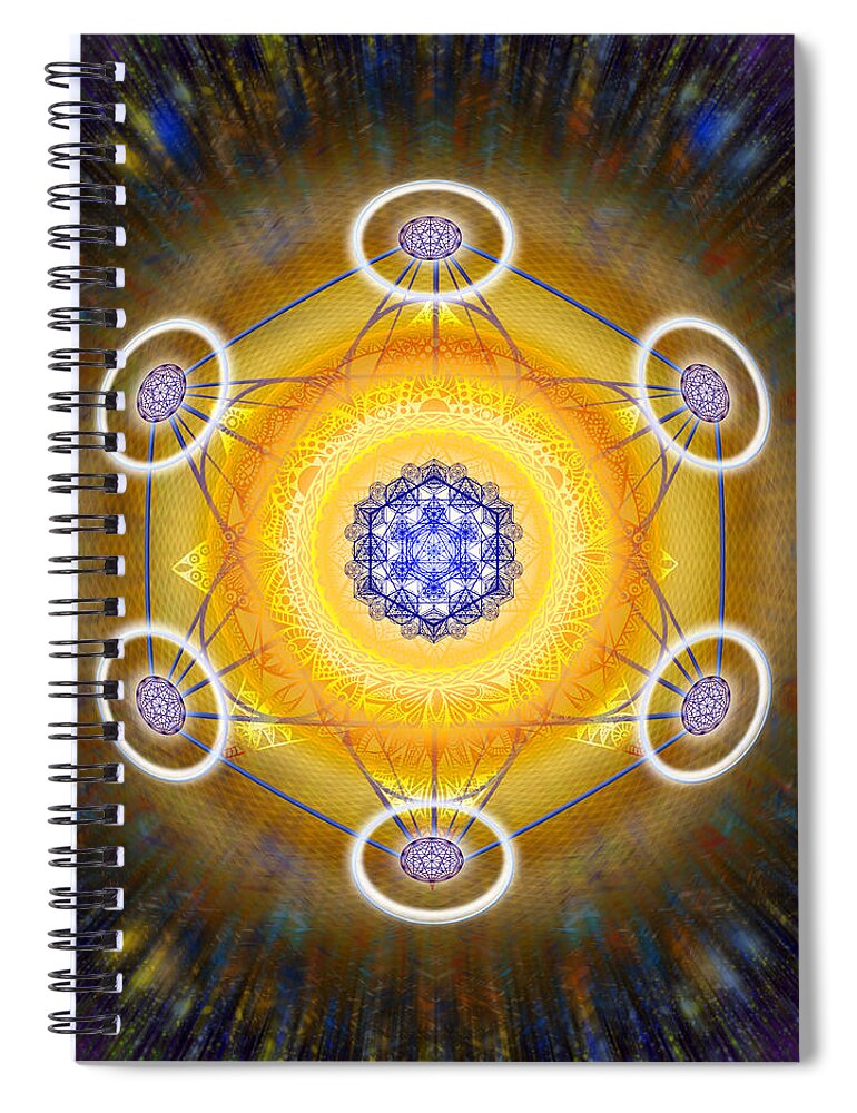 Endre Spiral Notebook featuring the digital art Sacred Geometry 343 #5 by Endre Balogh
