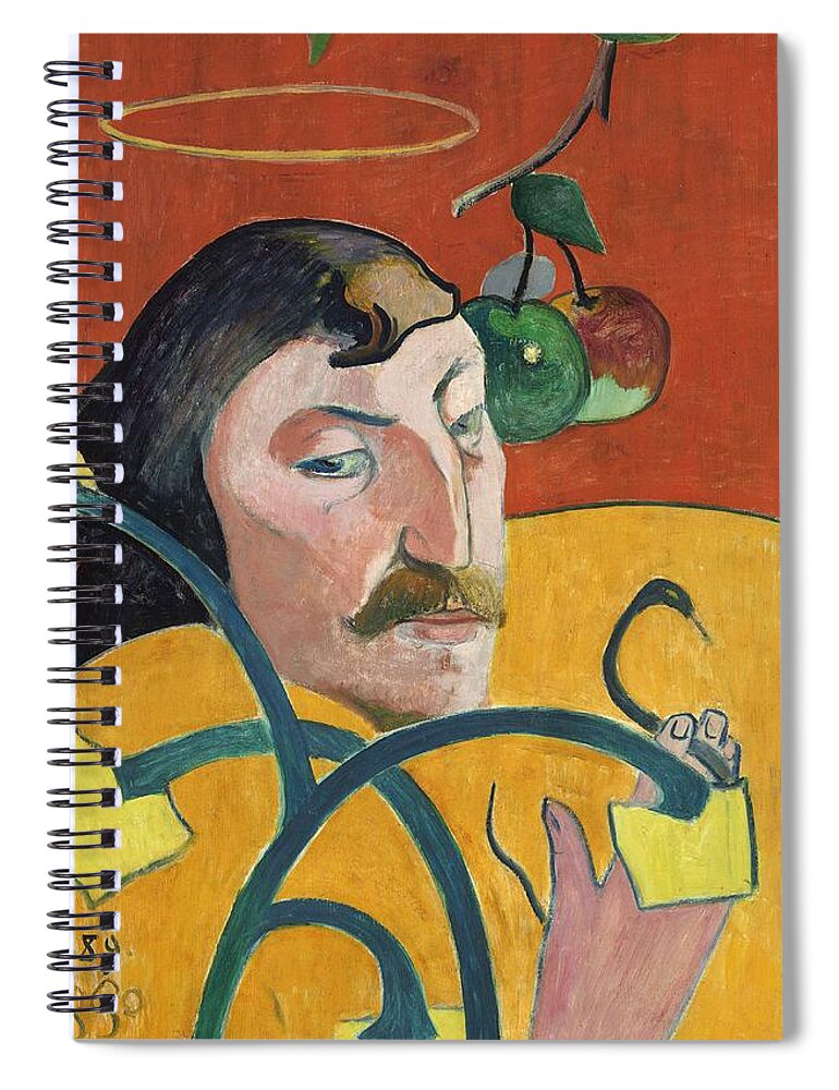 Paul Gauguin Spiral Notebook featuring the painting Self Portrait #5 by Paul Gauguin