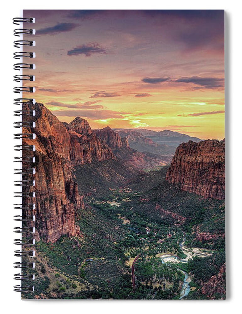 Scenics Spiral Notebook featuring the photograph Zion Canyon National Park by Michele Falzone