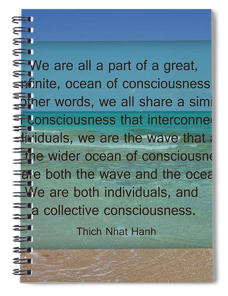 Thich Nhat Hanh Spiral Notebook featuring the photograph 56- Thich Nhat Hanh by Joseph Keane