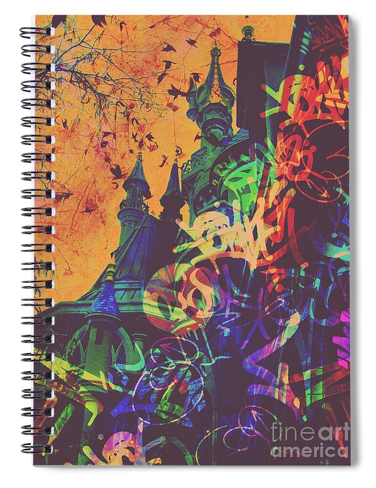 Sleeping Beauty Castle Spiral Notebook featuring the digital art Aurora's Nightmare II #6 by Marina McLain