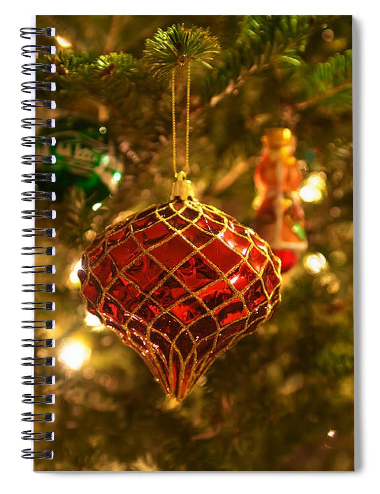 Artificial Spiral Notebook featuring the photograph Christmas Tree Ornaments #6 by Alex Grichenko