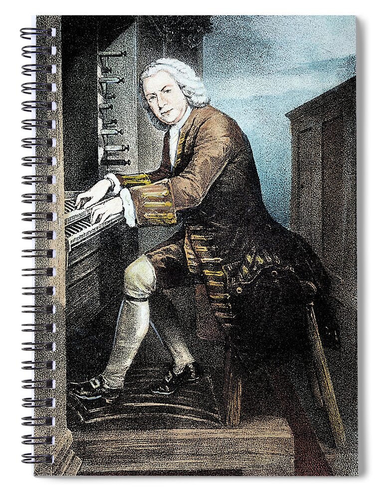 18th Century Spiral Notebook featuring the painting Johann Sebastian Bach #7 by Granger