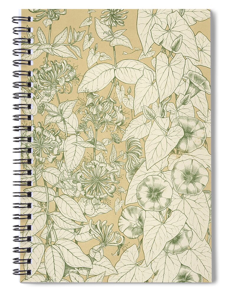 Ornament; Ornamentation; Design; Pattern; Historical; Plates; Leaves; Nature; Botany; Botanical; Leaf; Natural Spiral Notebook featuring the painting Leaves from Nature by English School