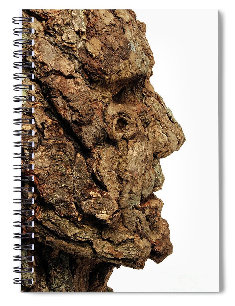 Art Spiral Notebook featuring the mixed media Revered  A natural portrait bust sculpture by Adam Long #7 by Adam Long