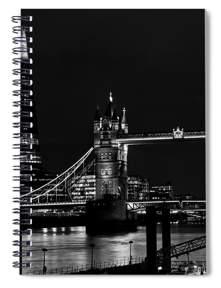 Tower Spiral Notebook featuring the photograph The Shard and Tower Bridge #6 by David Pyatt