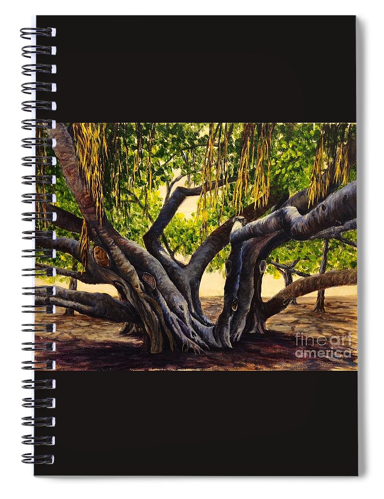 Work In Progress Spiral Notebook featuring the painting WIP Banyan Tree #6 by Darice Machel McGuire