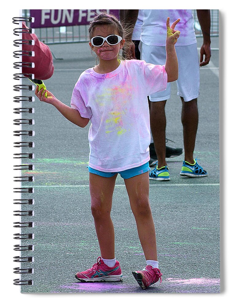  Spiral Notebook featuring the photograph 5K Color Run #7 by Michael Dorn