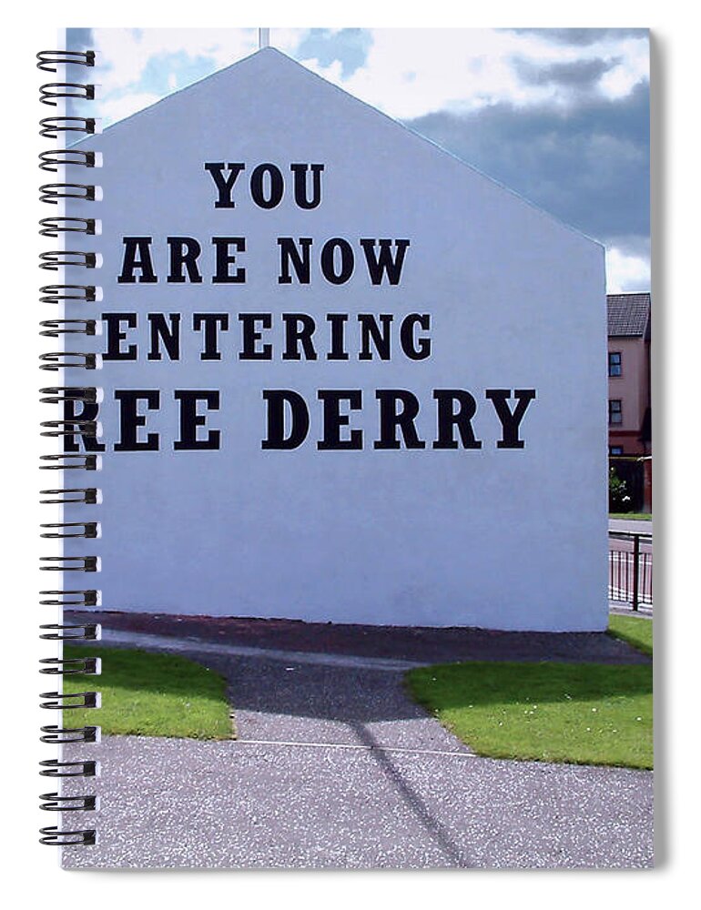 Free Derry Corner Spiral Notebook featuring the photograph Free Derry Corner 4 by Nina Ficur Feenan