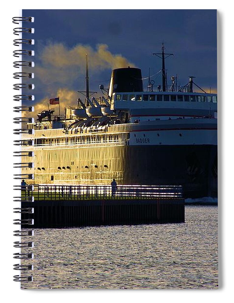 Ss Spiral Notebook featuring the photograph S.S. Badger #7 by Bill Richards