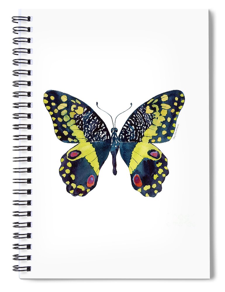 African Citrus Butterfly Spiral Notebook featuring the painting 73 Citrus Butterfly by Amy Kirkpatrick