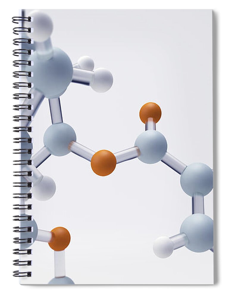 3d Visualization Spiral Notebook featuring the photograph Cocaine Molecule #8 by Science Picture Co