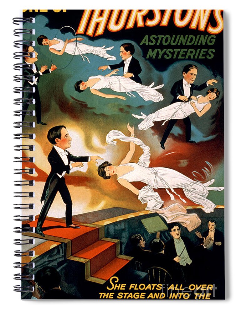 Entertainment Spiral Notebook featuring the photograph Howard Thurston, American Magician by Photo Researchers