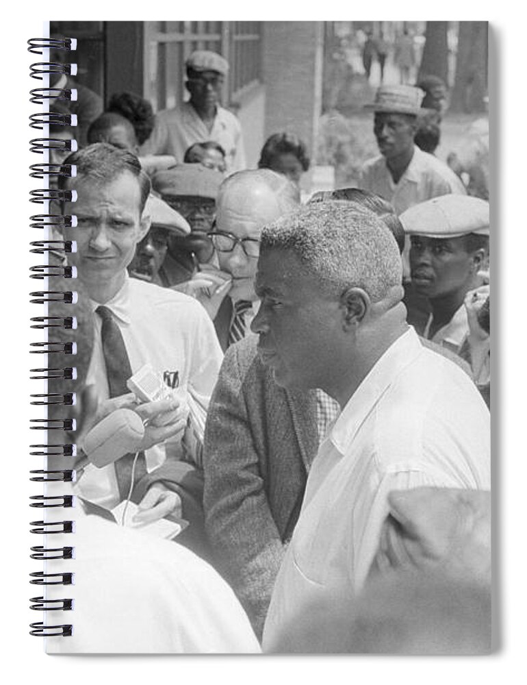 1963 Spiral Notebook featuring the photograph Jackie Robinson (1919-1972) #8 by Granger