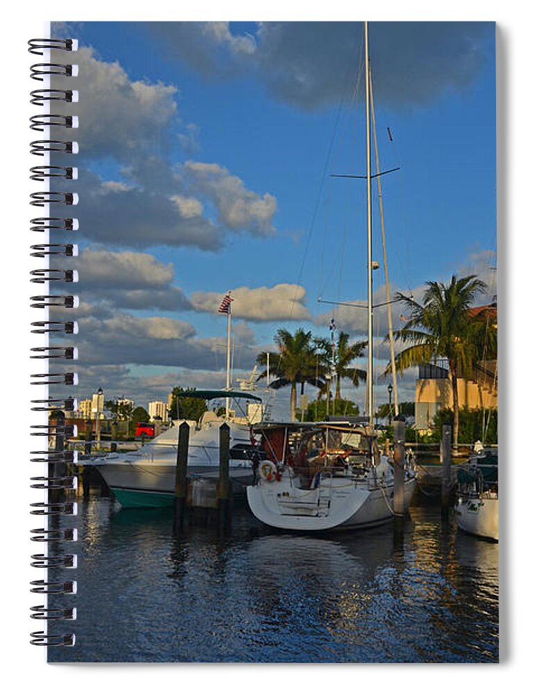  Spiral Notebook featuring the photograph 8- Lake Park Marina by Joseph Keane