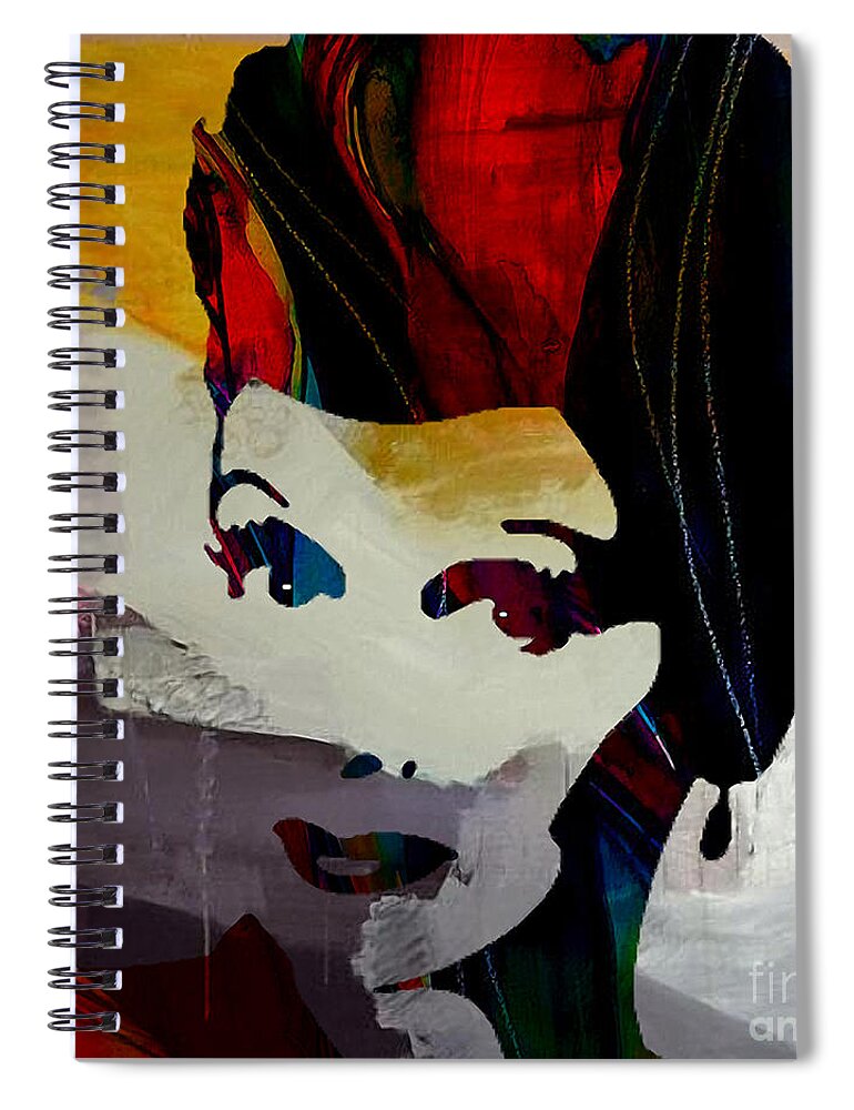  Lucille Ball Paintings Spiral Notebook featuring the mixed media Lucille Ball #7 by Marvin Blaine