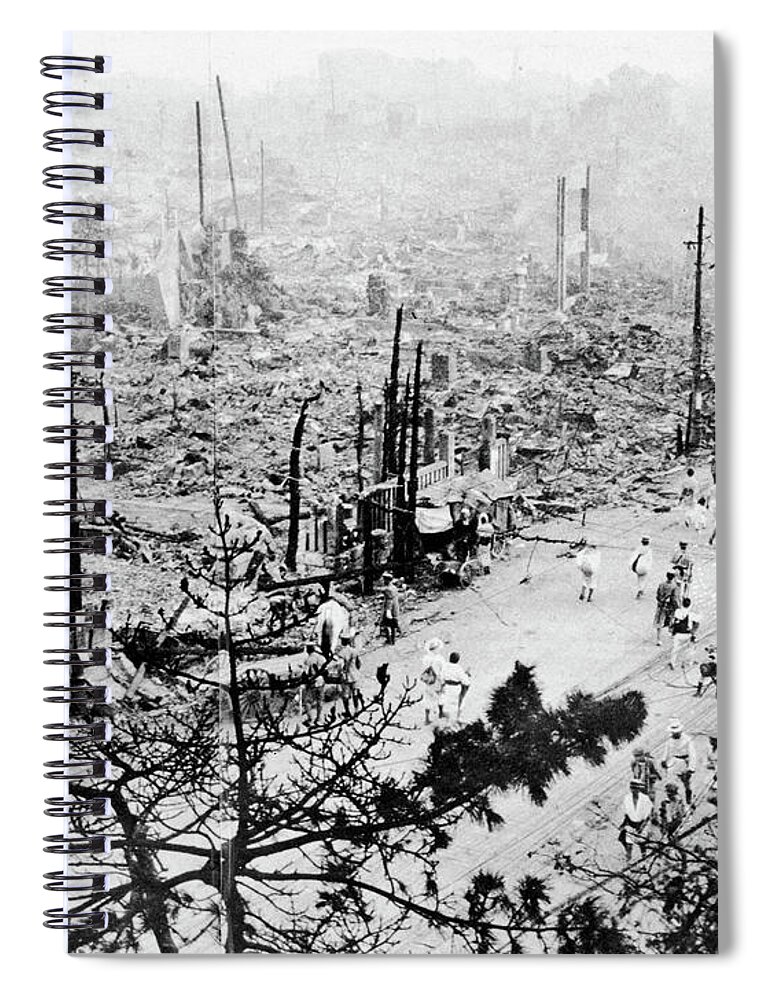 1923 Spiral Notebook featuring the photograph Tokyo Earthquake, 1923 #8 by Granger