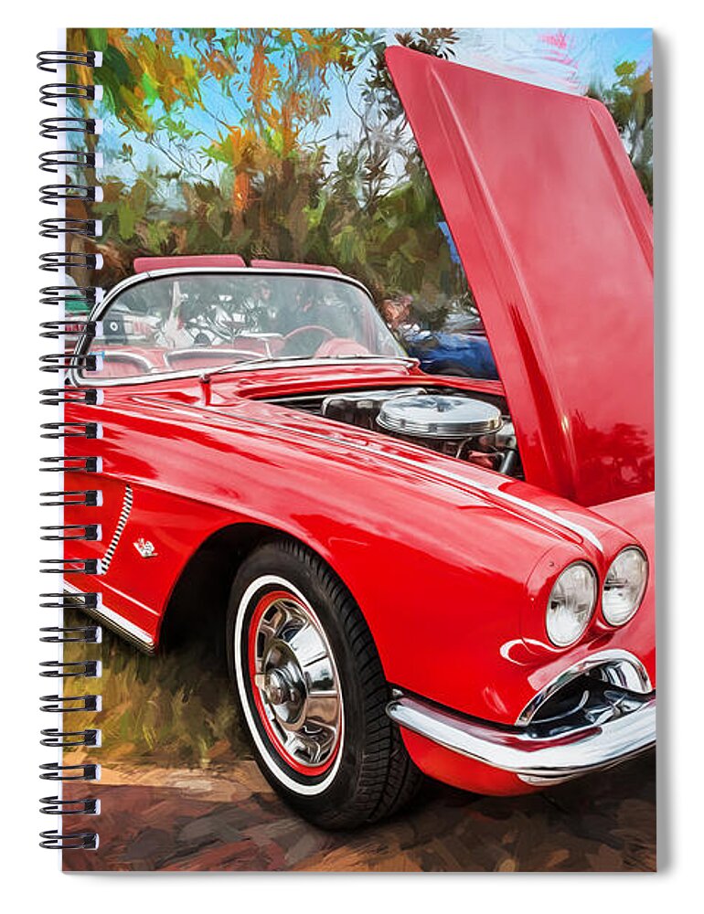 1962 Spiral Notebook featuring the photograph 1962 Chevrolet Corvette Convertible Painted #9 by Rich Franco