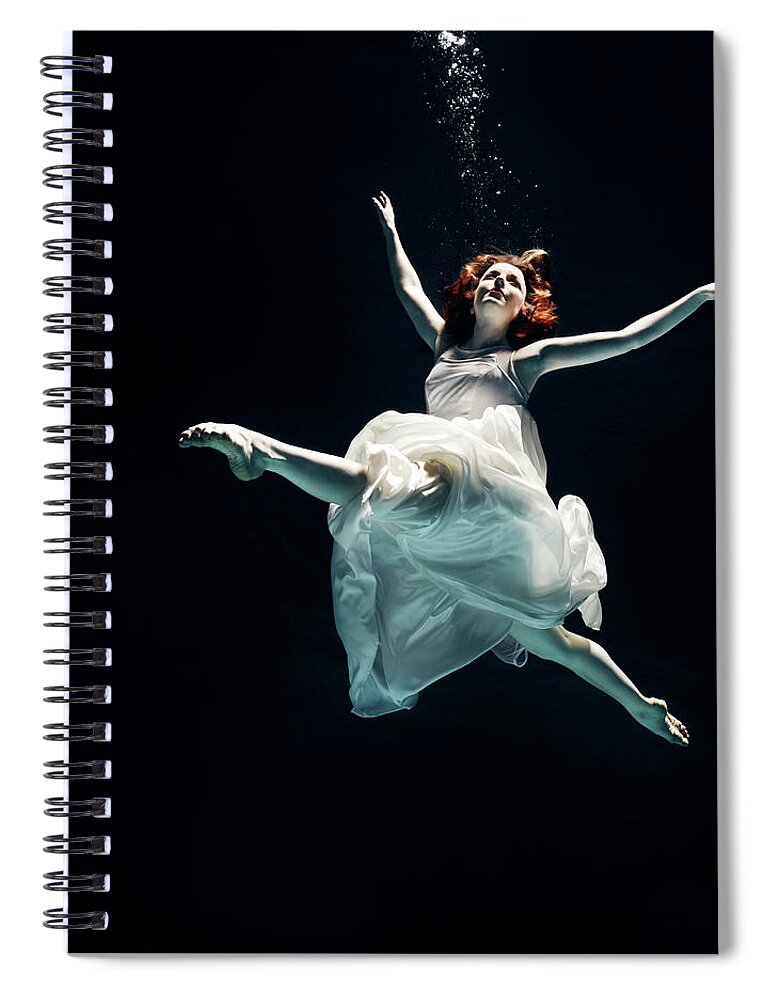 Ballet Dancer Spiral Notebook featuring the photograph Ballet Dancer Underwater #9 by Henrik Sorensen