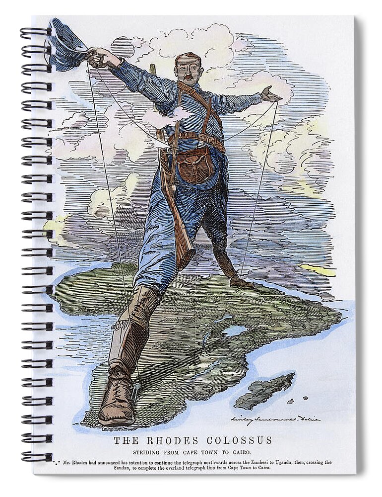 1892 Spiral Notebook featuring the drawing Cecil John Rhodes #2 by Granger