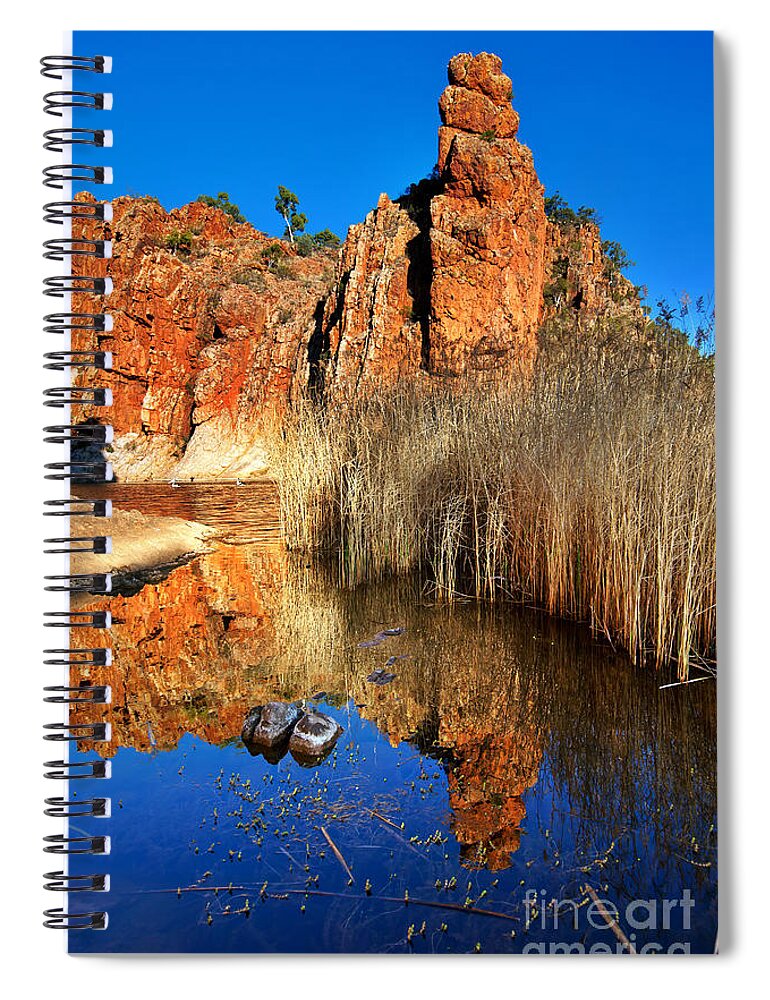 Glen Helen Gorge Outback Landscape Central Australia Water Hole Northern Territory Australian West Mcdonnell Ranges Spiral Notebook featuring the photograph Glen Helen Gorge #9 by Bill Robinson