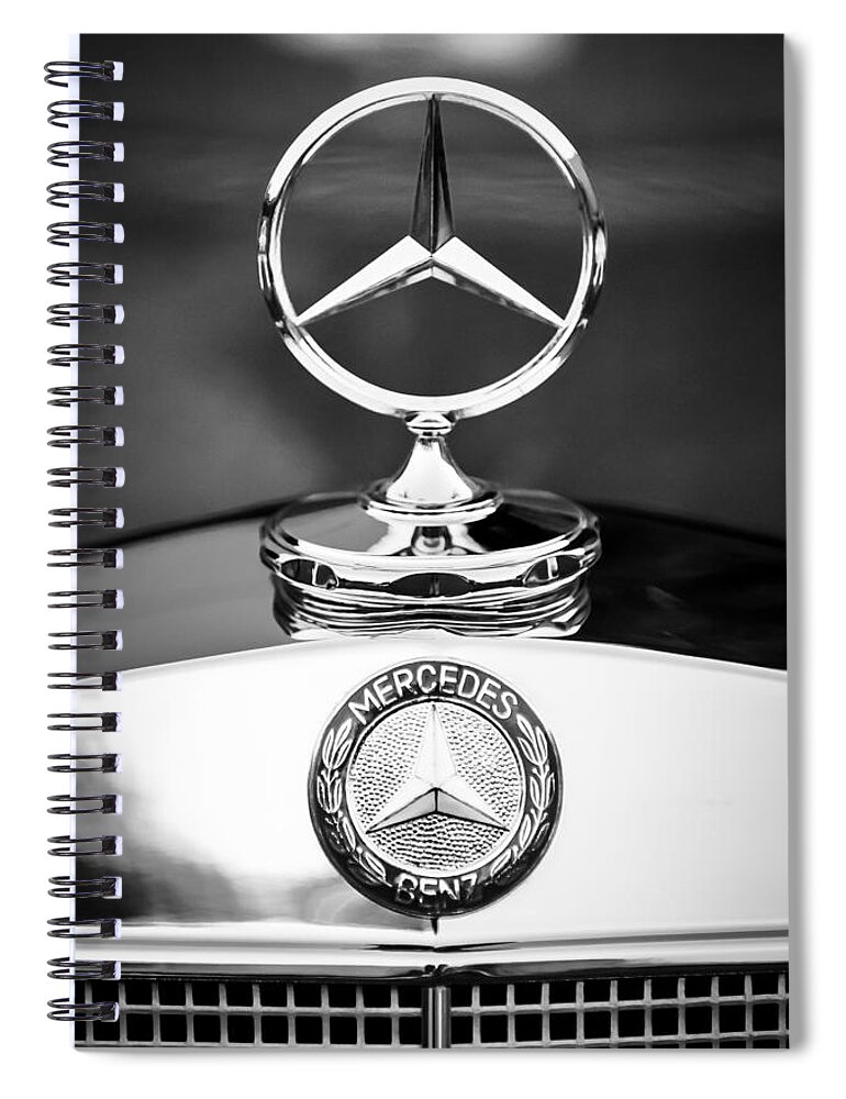 Mercedes-benz Hood Ornament Spiral Notebook featuring the photograph Mercedes-Benz Hood Ornament #9 by Jill Reger