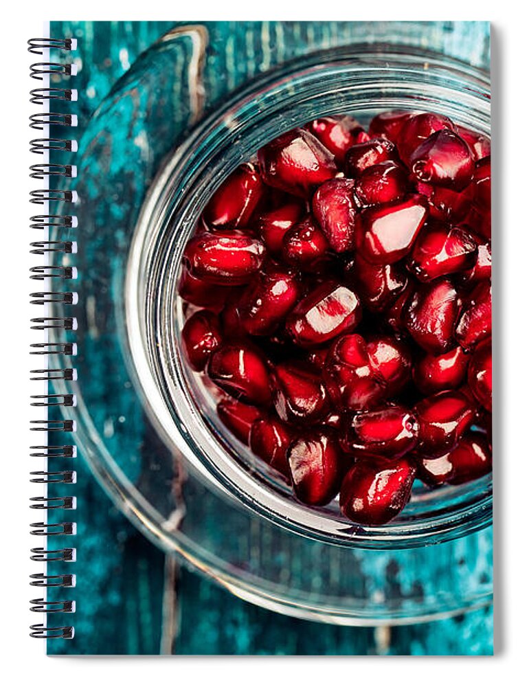 Pomegranate Spiral Notebook featuring the photograph Pomegranate #9 by Nailia Schwarz