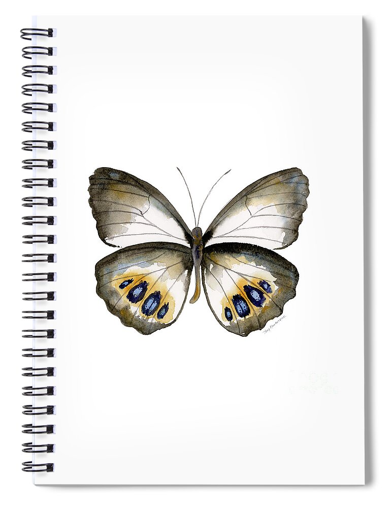 Palmfly Butterfly Spiral Notebook featuring the painting 95 Palmfly Butterfly by Amy Kirkpatrick