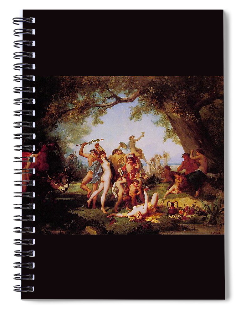 Landscape Spiral Notebook featuring the painting A Bacchanal by Pam Neilands