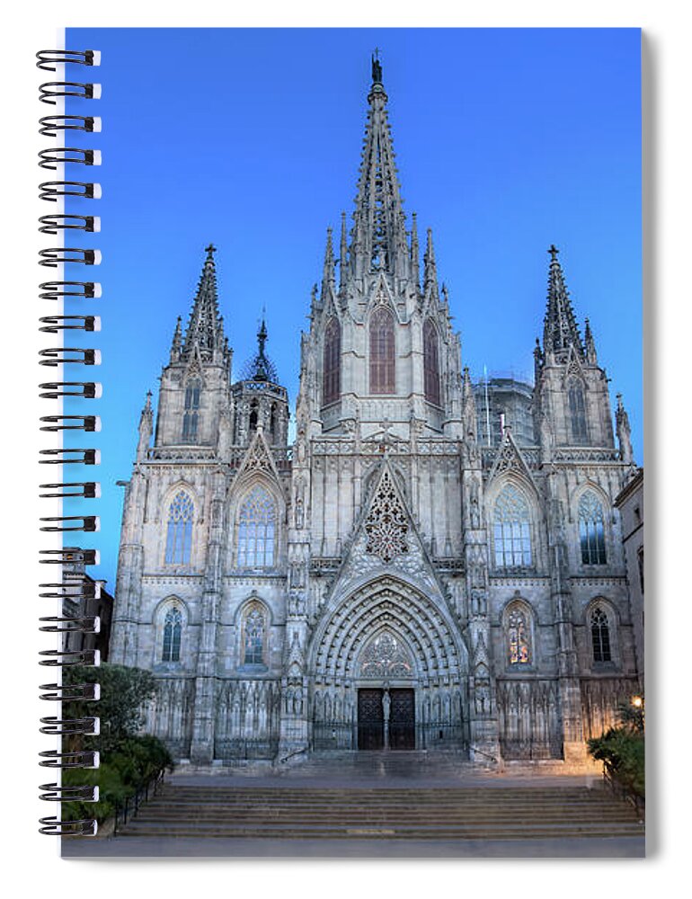 Arch Spiral Notebook featuring the photograph A Beautiful Gothic Cathedral In by Ingenui