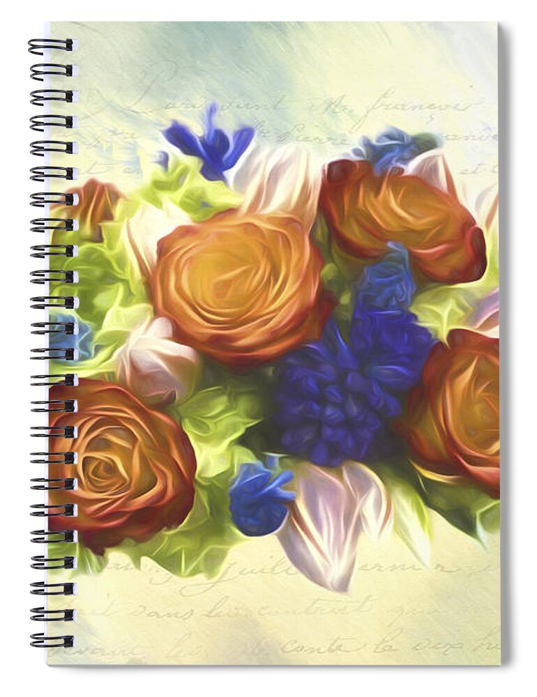 A Beautiful Life Spiral Notebook featuring the painting A Beautiful Life - Vintage Flower Art by Jordan Blackstone