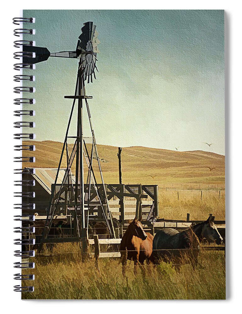 Farm Spiral Notebook featuring the photograph A Beautiful Nebraska Sandhills Farm by Priscilla Burgers