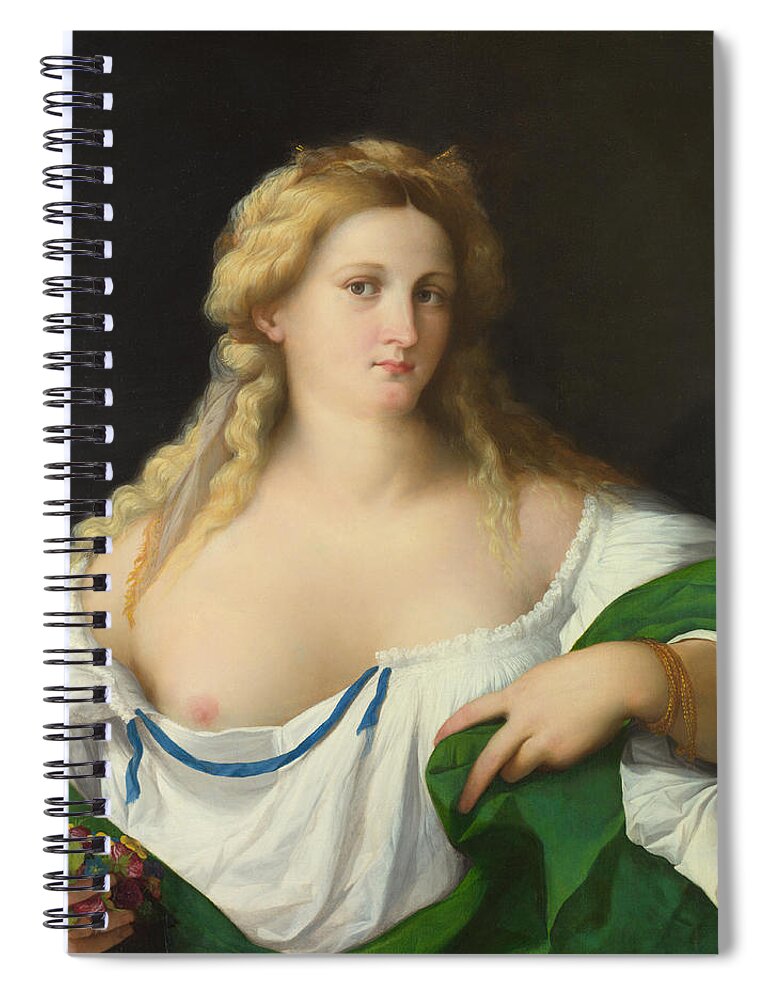 Palma Vecchio Spiral Notebook featuring the painting A Blonde Woman by Palma Vecchio