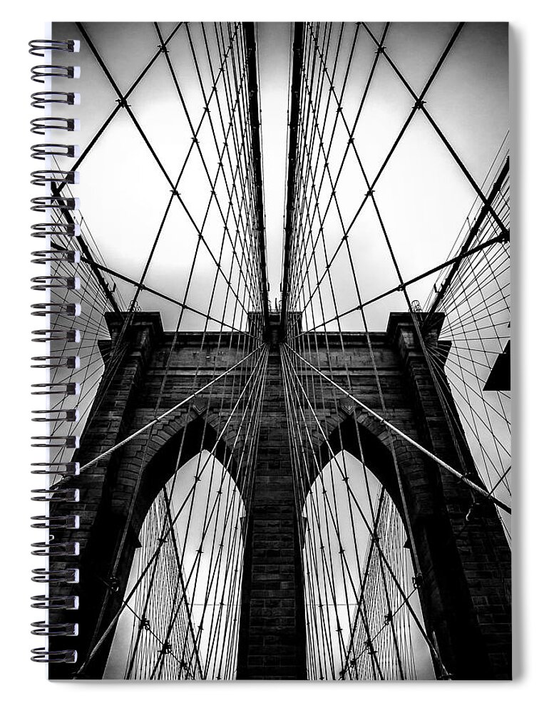 Brooklyn Bridge Arches Spiral Notebook featuring the photograph A Brooklyn Perspective by Az Jackson