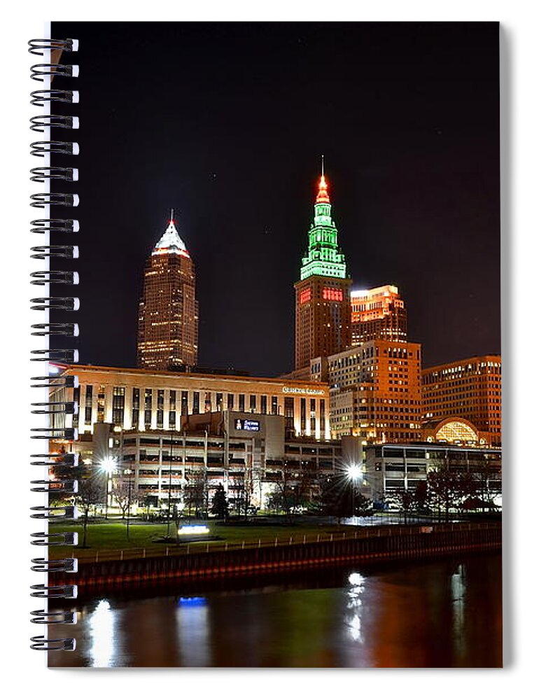 Cleveland Spiral Notebook featuring the photograph A Cleveland Night #3 by Frozen in Time Fine Art Photography