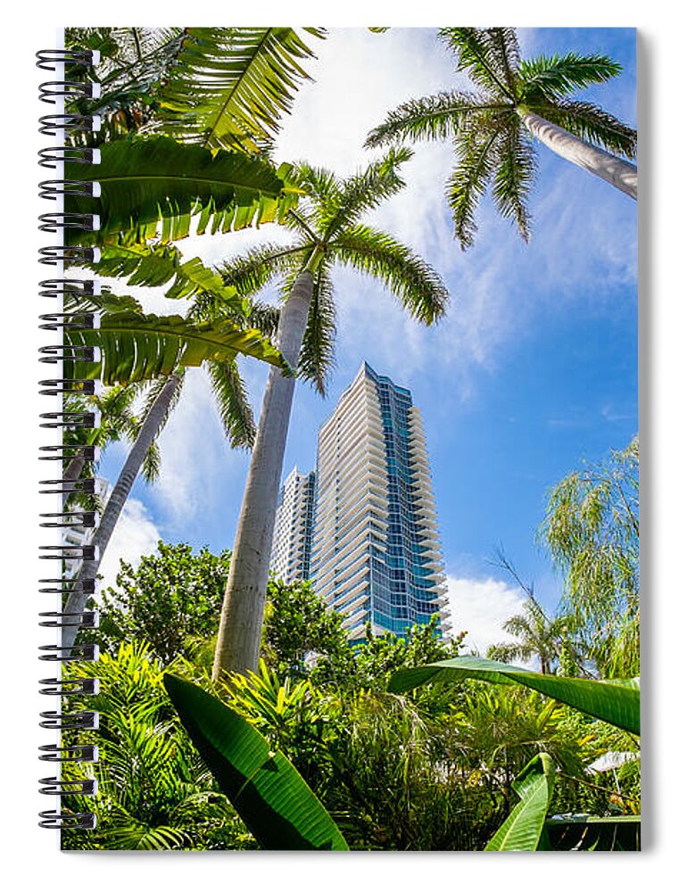 Architecture Spiral Notebook featuring the photograph A Condo is Born by Raul Rodriguez