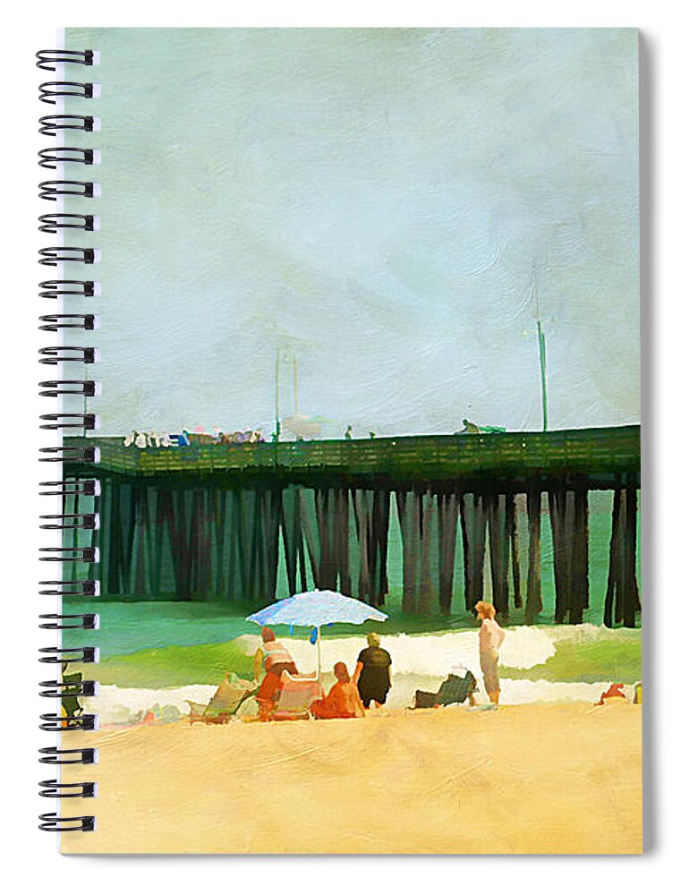America Spiral Notebook featuring the photograph A Day at the Beach by Darren Fisher