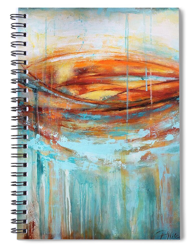 Face Masks Spiral Notebook featuring the painting A Day at the Beach by Tracy Male
