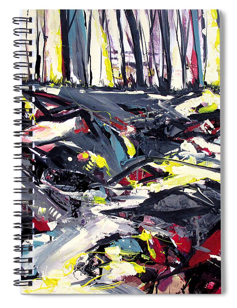 Landscape Spiral Notebook featuring the painting A Days Worth In Rocks by John Gholson