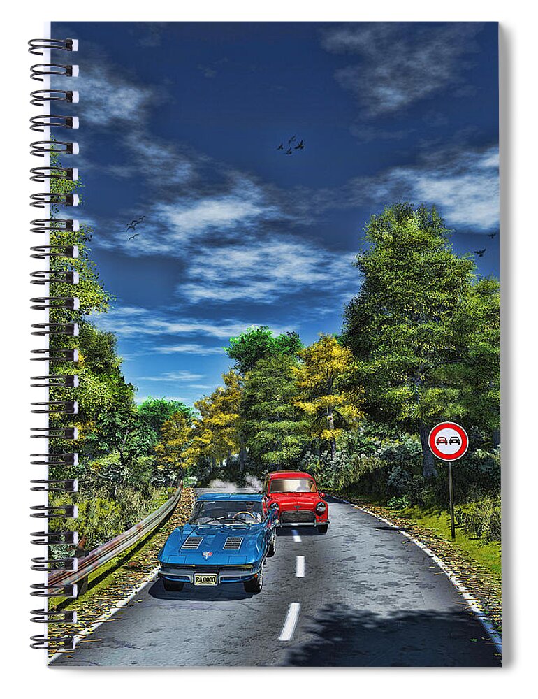 Auto Spiral Notebook featuring the digital art A Game of Tag by Ken Morris