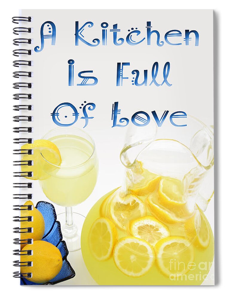 Lemons Spiral Notebook featuring the digital art A Kitchen Is Full Of Love 3 by Andee Design