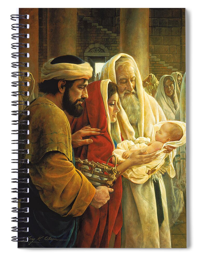 Jesus Spiral Notebook featuring the painting A Light to the Gentiles by Greg Olsen