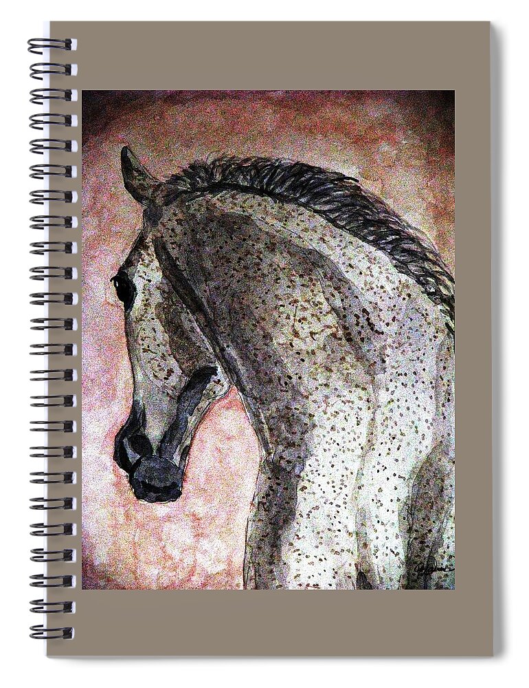 Horse Spiral Notebook featuring the painting A New Dawn by Angela Davies