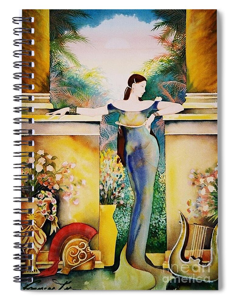 Exotic Spiral Notebook featuring the painting A New Dawn by Frances Ku