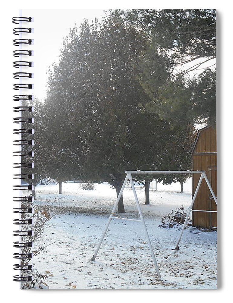 Fall Spiral Notebook featuring the photograph A Rare Fall Snow by Shea Holliman