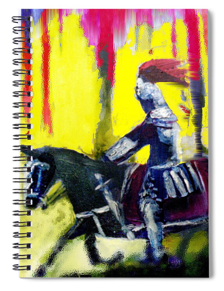 Gladiator Spiral Notebook featuring the painting A Ride Through Fire by Seth Weaver