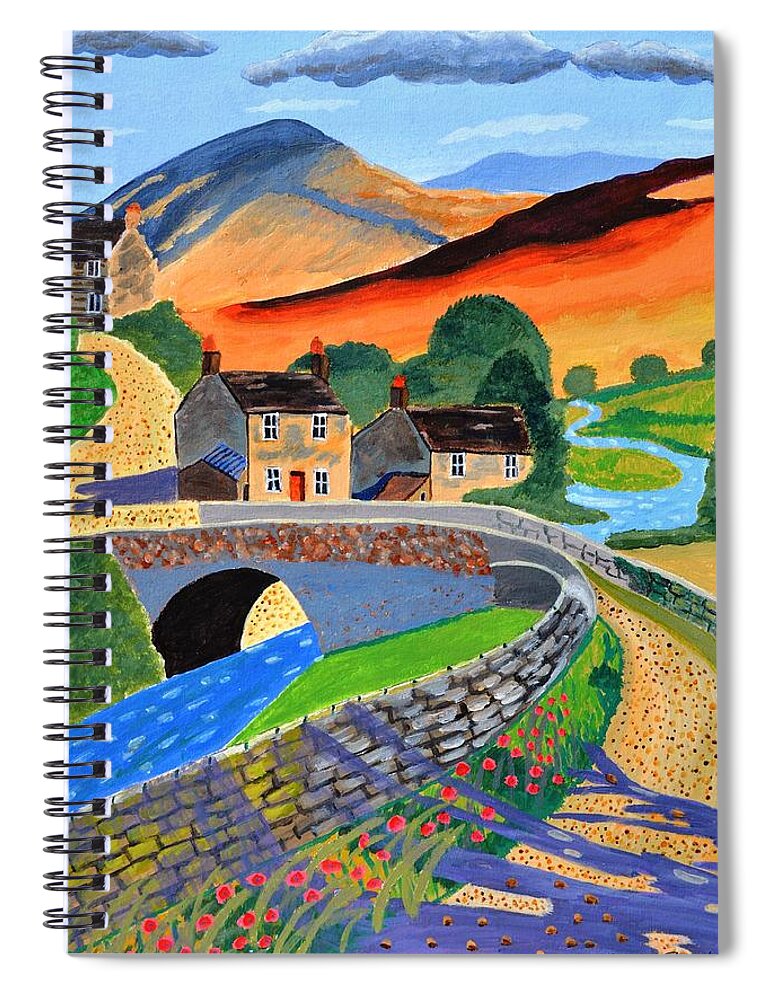 Landscape Spiral Notebook featuring the painting a Scottish highland lane by Magdalena Frohnsdorff